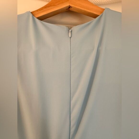 NWOT BRONX AND BANCO Camila Rhinestone Cutout Maxi Dress in powder blue - Picture 10 of 14